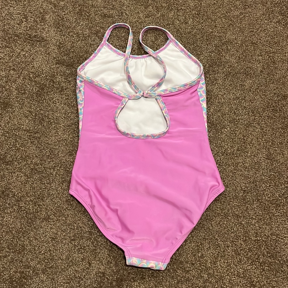 Mermaid Scale One Piece and Matching Rash Guard Top - Picture 3 of 4